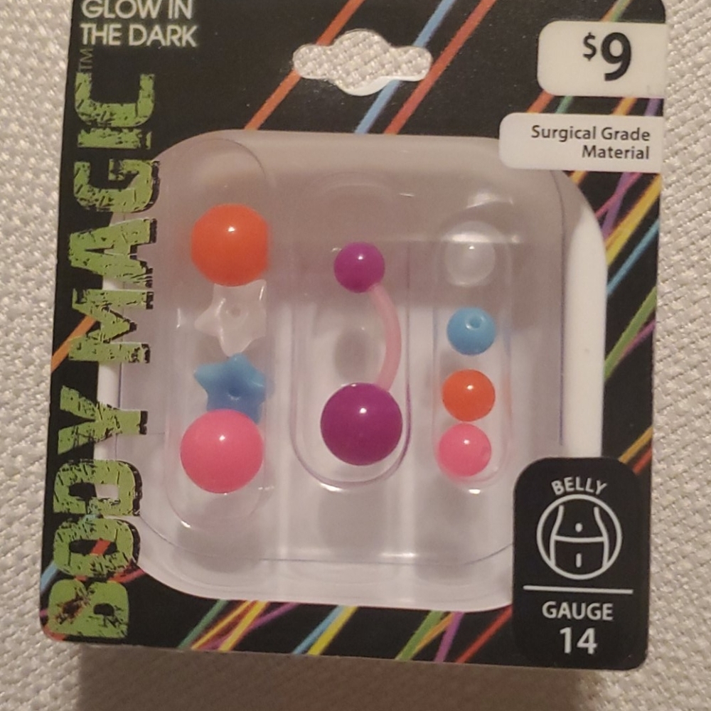 Glow in the dark bellybutton ring